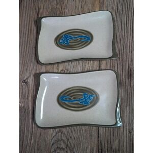Tai Hong Wei Ware No 1609 Two 8" X 5" Rectangular Sushi Appetizer Plates (2)